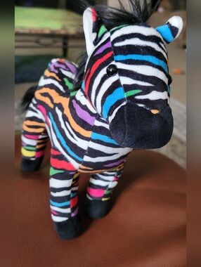 LEGO / LEGOLAND 8" Plush Zebra Rainbow-Colored Stripes
